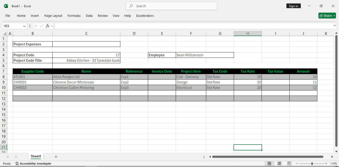 Invoice Detail Lines
