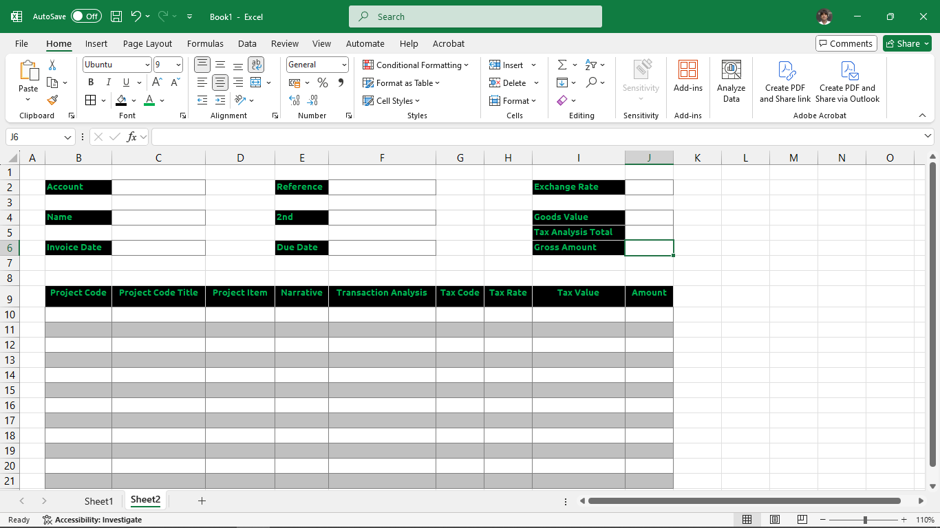 Project Account Purchase Transations