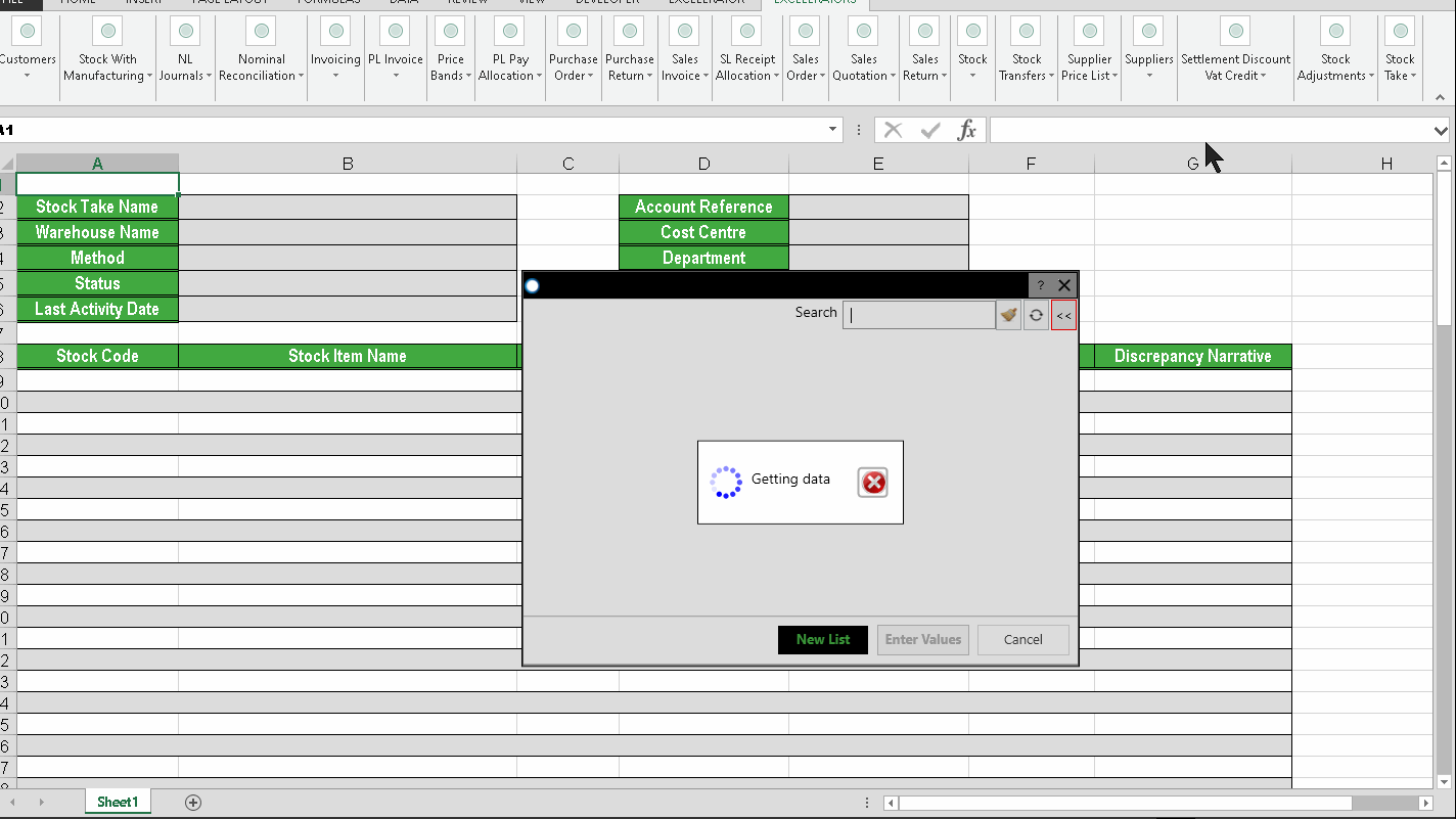 Create Stocktake via profile